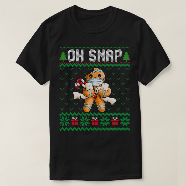 Oh Snap Christmas  Funny Gingerbread Man Gift  T-Shirt (Design vorne)
