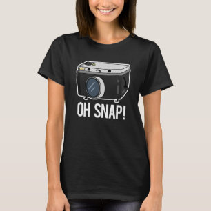 Oh Snap Funny Camera Pub Dark BG T-Shirt