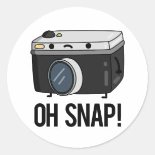 Oh Snap Funny Camera Pub Runder Aufkleber