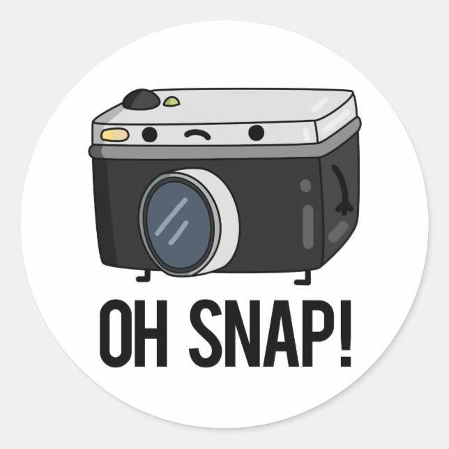 Oh Snap Funny Camera Pub Runder Aufkleber (Vorderseite)