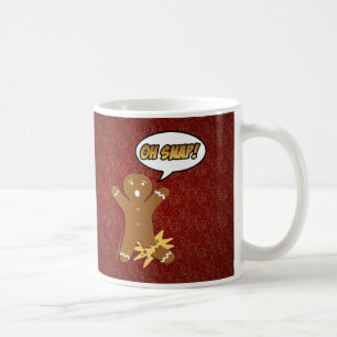 Oh Snap Funny Christmas Gingerbrot Mann Broken Leg Kaffeetasse