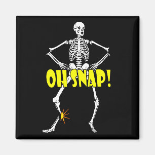 Oh, Snap, Funny Skeleton Halloween Magnet