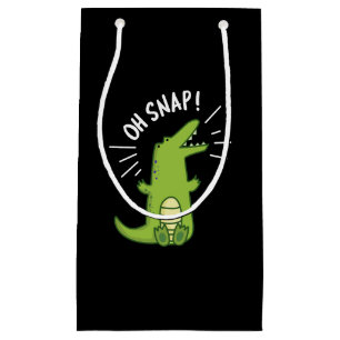 Oh Snap Funny Snapping Crocodile Puff Dark BG Kleine Geschenktüte