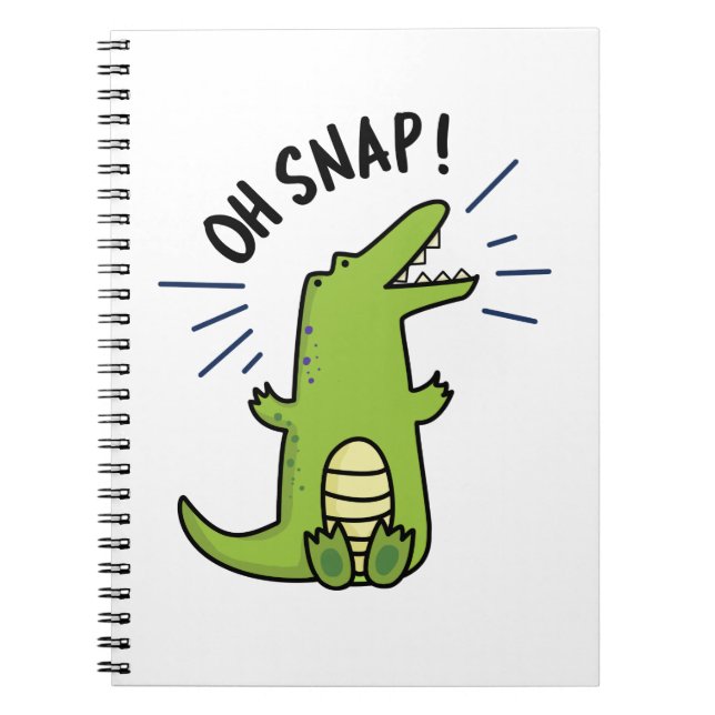 Oh Snap Funny Snapping Crocodile Puff Notizblock (Vorderseite)