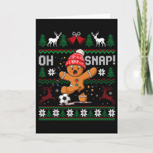 Oh Snap Fußball Gingerbreadman Weihnachten Hässlic Karte