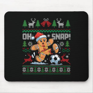Oh Snap Fußball Lebkuchenmann Weihnachten Hässlich Mousepad