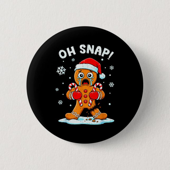 Oh Snap Gingerbread Christmas Xmas Cookie Baking H Button (Vorderseite)