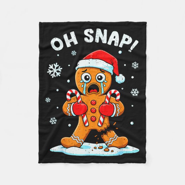 Oh Snap Gingerbread Christmas Xmas Cookie Baking H Fleecedecke (Vorderseite)
