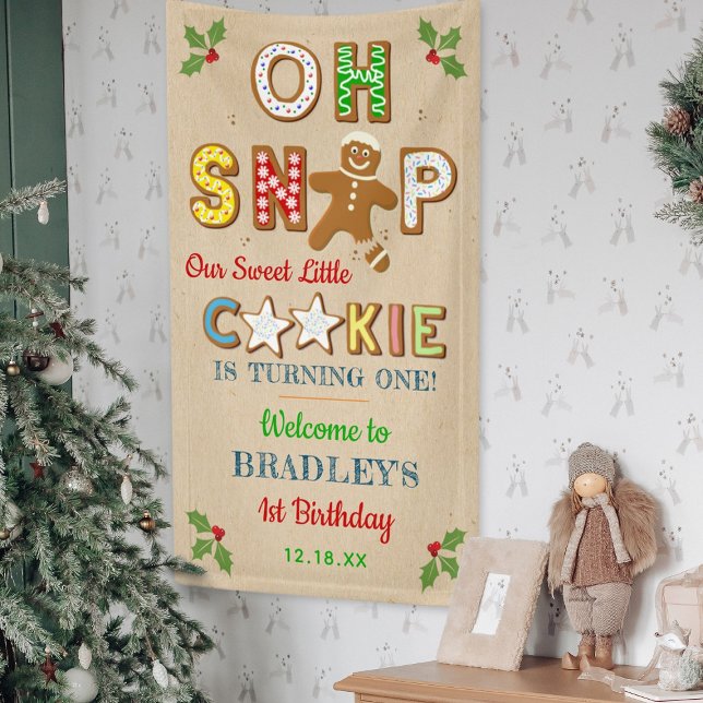 Oh Snap! Gingerbread Cookie Any Age Birthday Banner (Von Creator hochgeladen)