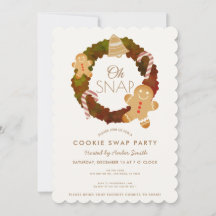 Oh Snap Gingerbread Cookie Swap Party Invitation