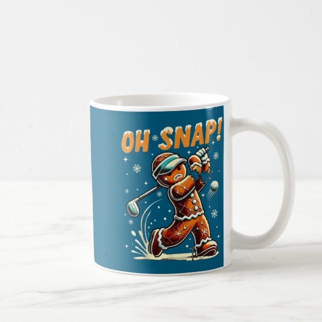 Oh Snap Gingerbread Golfer Golf Christmas Golfing  Kaffeetasse (Rechts)