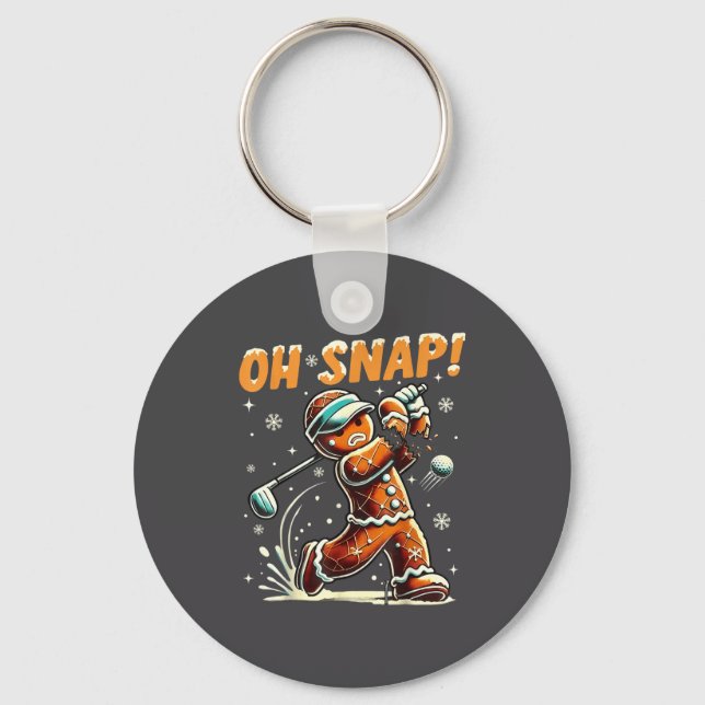 Oh Snap Gingerbread Golfer Golf Christmas Golfing  Schlüsselanhänger (Vorderseite)