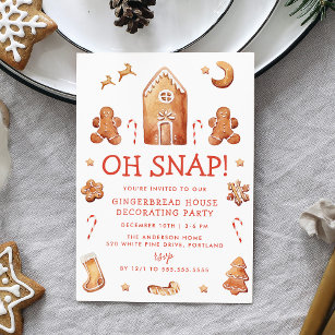 Oh Snap Gingerbread House Decoration Party Einladung