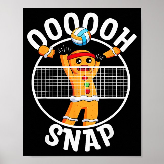 Oh Snap Gingerbread Man Blocker Christmas Volleyba Poster (Vorne)