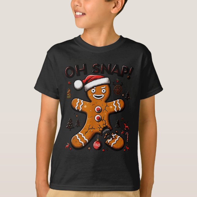 Oh Snap Gingerbread Man Christmas Funny Cookie Ugl T-Shirt (Vorderseite)