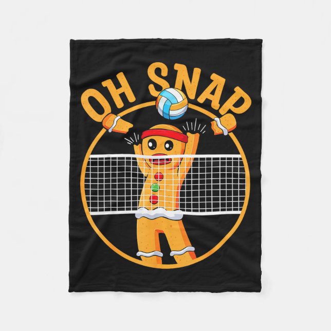 Oh Snap Gingerbread Man Christmas Volleyball  Fleecedecke (Vorderseite)