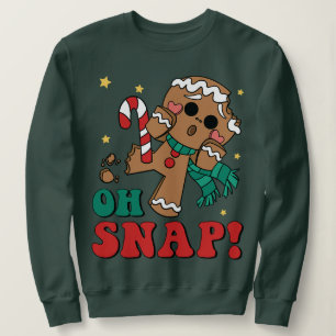 Oh Snap Gingerbread Mann Retro Frohe Weihnachten W Sweatshirt