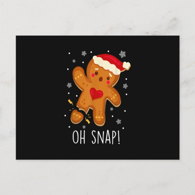 Oh Snap Gingerbread Mann Weihnachtsfamilie Weihnac Postkarte (Vorderseite)