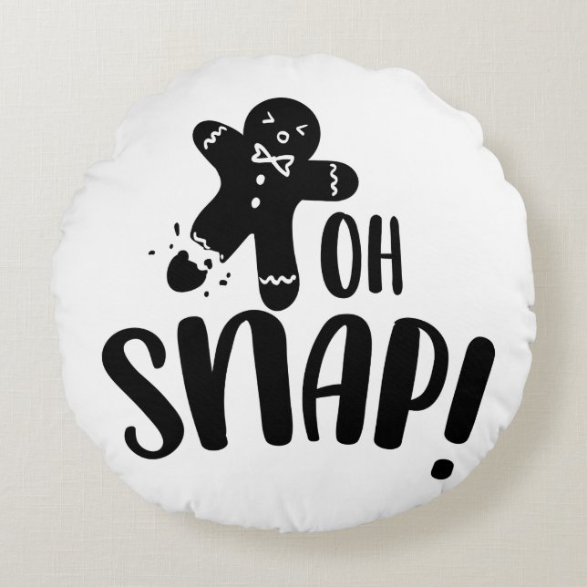 Oh Snap Gingerbrei Cookie Xmas Rundes Kissen (Vorderseite)