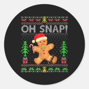 Oh Snap Gingerbrei Mann Weihnachten Weihnachten We Runder Aufkleber