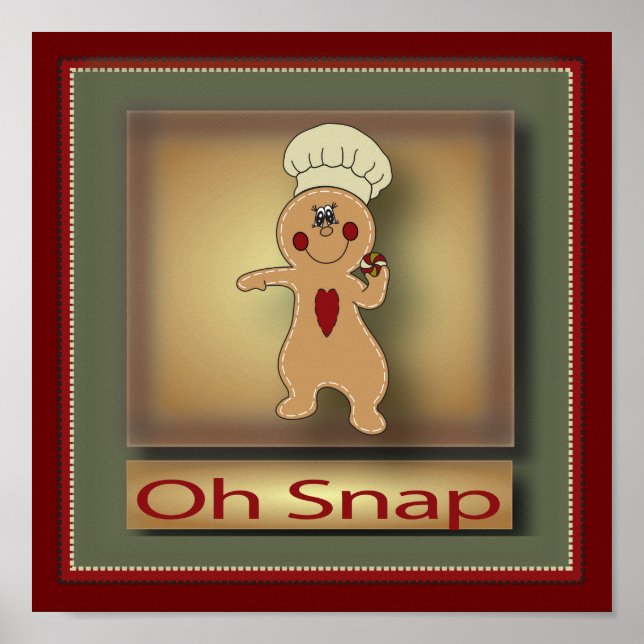 Oh Snap Gingerbrot Man | Christmas Poster (Vorne)