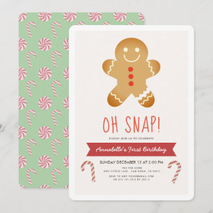 Oh Snap Gingerbrot Man Kindergeburtstag Einladung