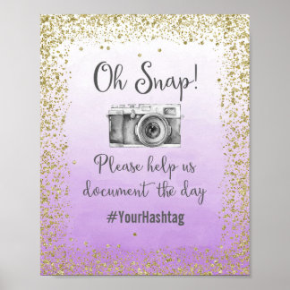 Oh Snap Hashtag Hochzeitplakat drucken Poster