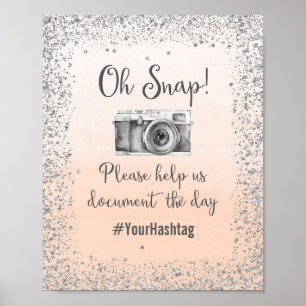 Oh Snap Hashtag Hochzeitplakat drucken Poster