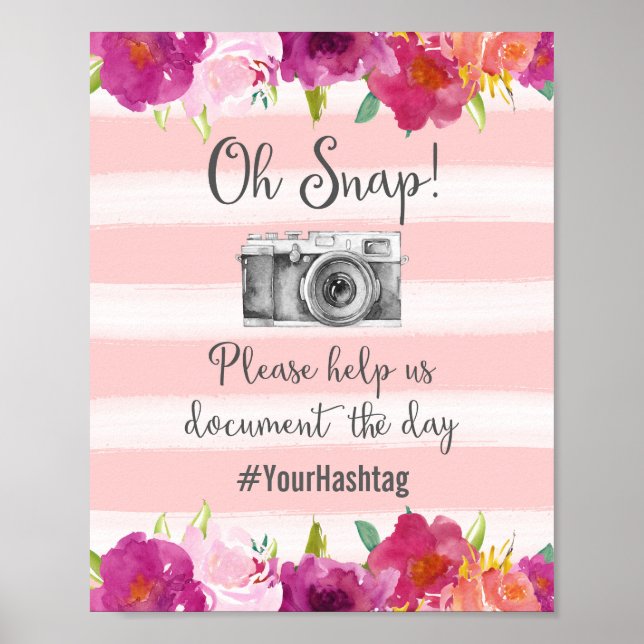 Oh Snap Hashtag Wedding Poster Print (Vorne)