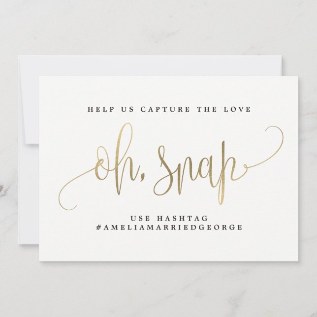 Oh Snap Instagram Sign - Schöne Kalligrafie Einladung (Vorderseite)
