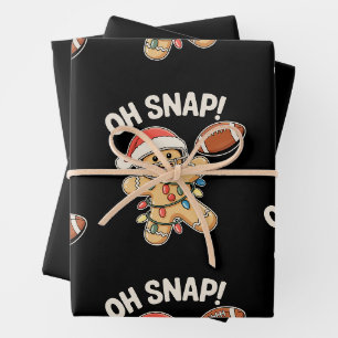 Oh Snap Lebkuchen Fußball Weihnachten Xmas Sport Geschenkpapier Set
