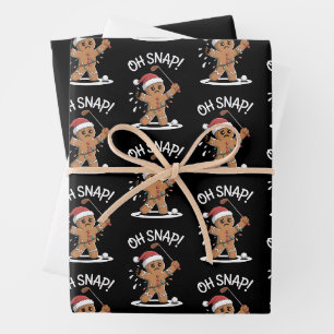 Oh Snap Lebkuchenmann Golfer Golf Weihnachten Xmas Geschenkpapier Set