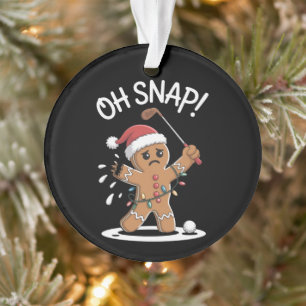 Oh Snap Lebkuchenmann Golfer Golf Weihnachten Xmas Ornament