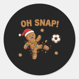 Oh Snap Lebkuchenmann Weihnachten Fußball  Runder Aufkleber