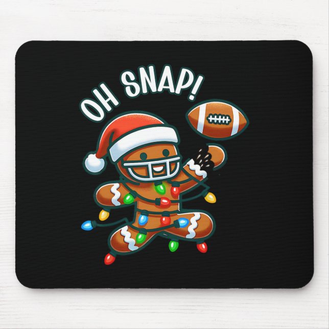 Oh Snap Lebkuchenmann Weihnachten Fußll  Mousepad (Vorne)