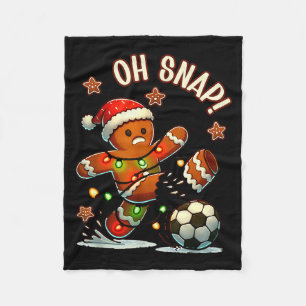 Oh Snap Lebkuchenmann Weihnachtsfußball Fleecedecke