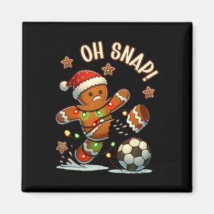 Oh Snap Lebkuchenmann Weihnachtsfußball Magnet