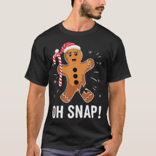 Oh Snap Lustiger Lebkuchenmann Weihnachtsmannmütze T-Shirt