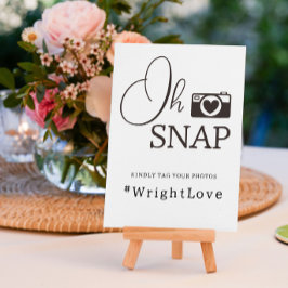 Oh Snap Minimal Wedding Foto Hashtag Zeichen Poster