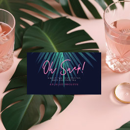 "Oh Snap" Neon Pink Script Tropical Retro Hochzeit Platzkarte