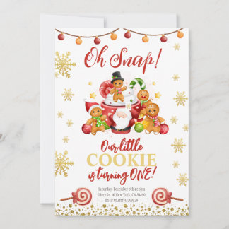Oh snap our little cookie Anniversaire Invitation