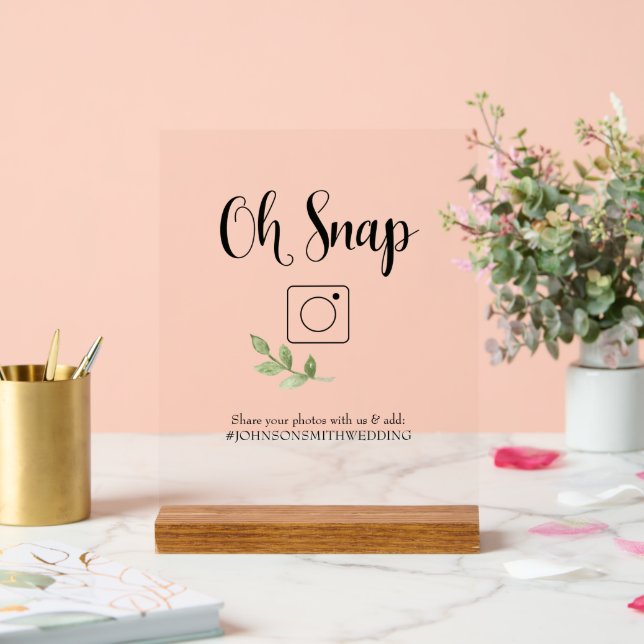 Oh Snap Photo Boot Sign (Mariage)
