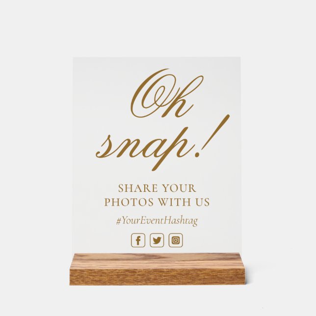 Oh Snap Social Media Chic Modern Mariage Événement (Recto)