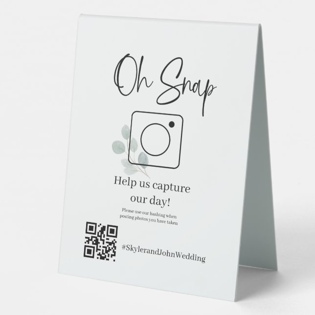 Oh Snap Table Top Sign Tischaufsteller (Rückseite)