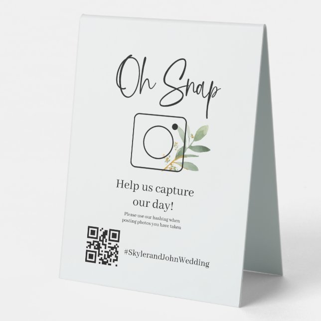 Oh Snap Table Top Sign Tischaufsteller (Rückseite)
