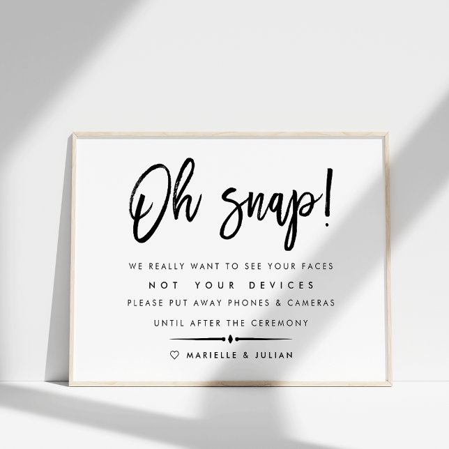 Oh Snap | Unplugged Ceremony Wedding Poster 2 (Von Creator hochgeladen)