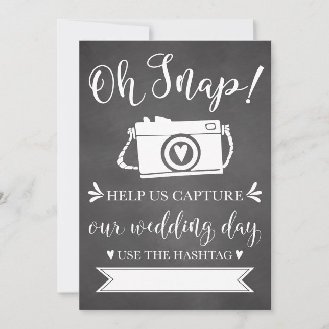 Oh Snap Wedding Hashtag Sign (Vorderseite)