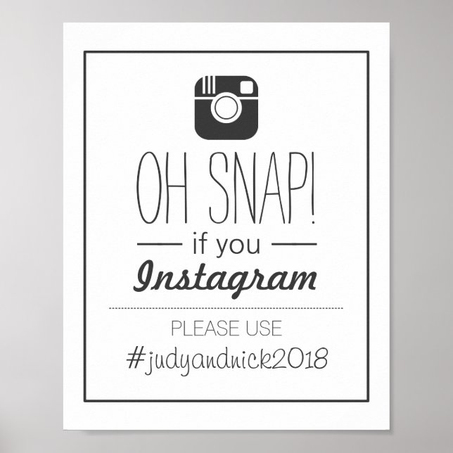 Oh Snap! Wedding Sign Poster (Vorne)