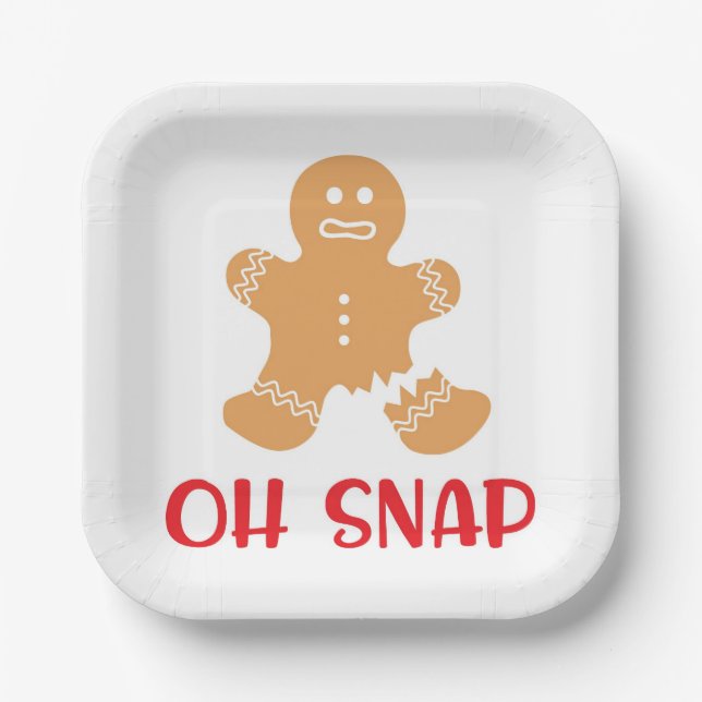 Oh Snap Weihnachten Weihnachten Weihnachten Weihna Pappteller (Vorderseite)