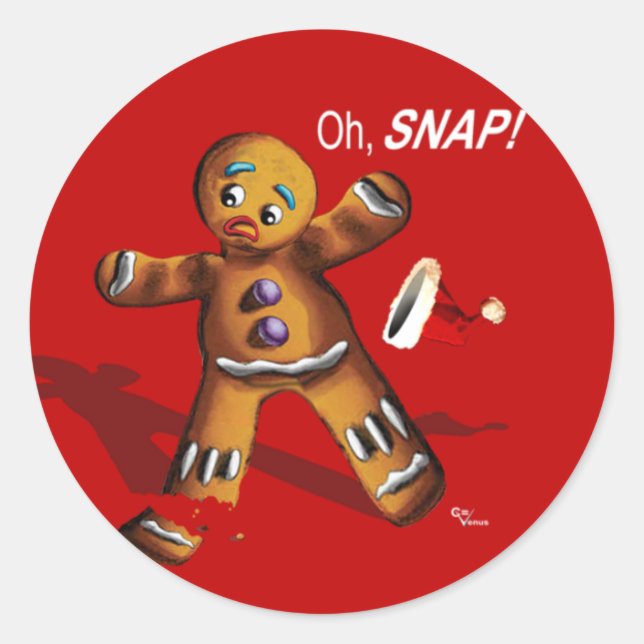 Oh, Snap! Weihnachtsgeschenk-Tag Runder Aufkleber (Vorderseite)